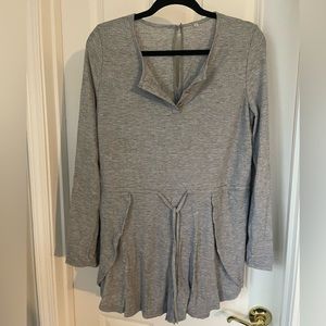 Gray long sleeve romper